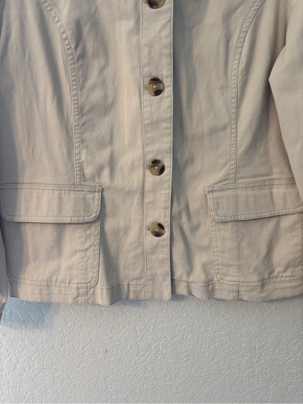 Appleseed's Cream Utility Button-Front Jacket - Picture 4 of 11